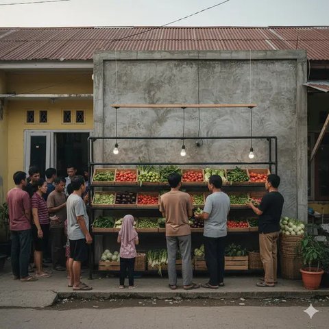 Desain Warung Sayur Modern Minimalis (AI)