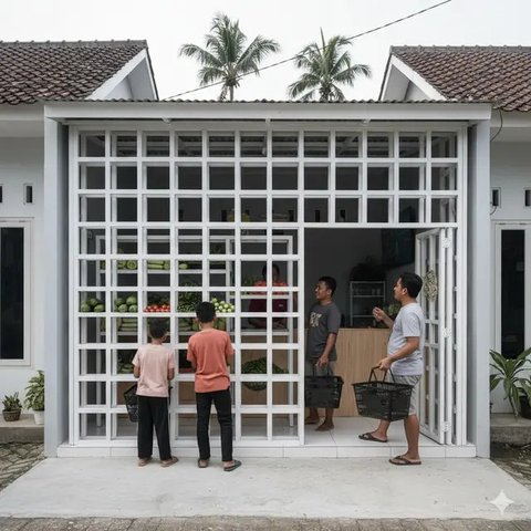Desain Warung Sayur Modern Minimalis (AI)