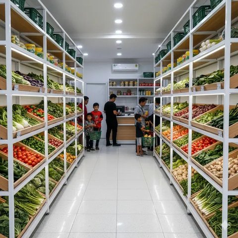 Desain Warung Sayur Modern Minimalis (AI)