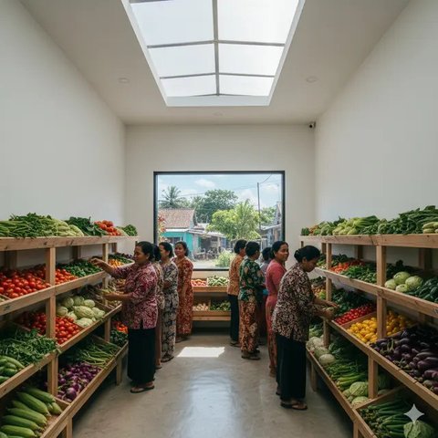 Desain Warung Sayur Modern Minimalis (AI)