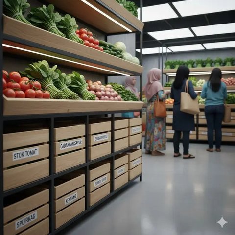 Desain Warung Sayur Modern Minimalis (AI)