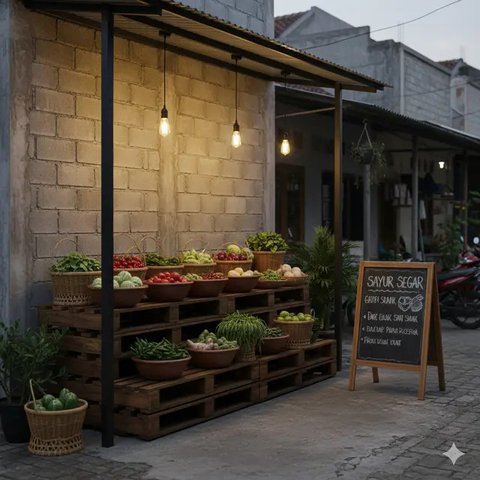 Desain Warung Sayur Modern Minimalis (AI)