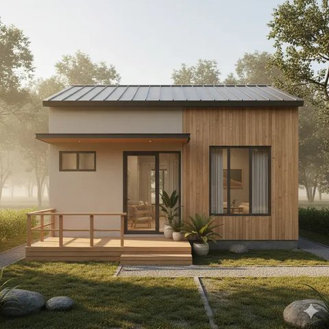 Desain Rumah Type 21 Minimalis Gaya Japandi (created by AI)