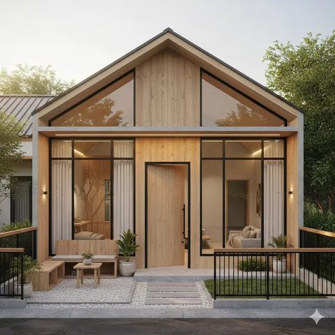 Desain Rumah Type 21 Minimalis Gaya Japandi (created by AI)