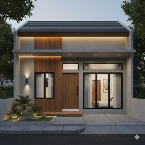 Fasad Rumah Kecil agar Tetap Terlihat Mewah. Gemini