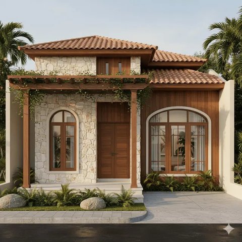 Fasad Rumah Kecil agar Tetap Terlihat Mewah. Gemini