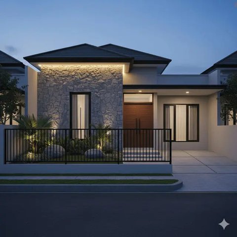 Fasad Rumah Kecil agar Tetap Terlihat Mewah. Gemini