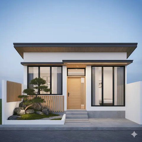 Fasad Rumah Kecil agar Tetap Terlihat Mewah. Gemini