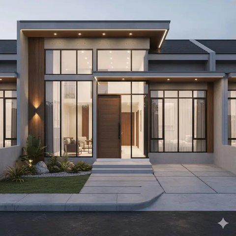 Fasad Rumah Kecil agar Tetap Terlihat Mewah. Gemini