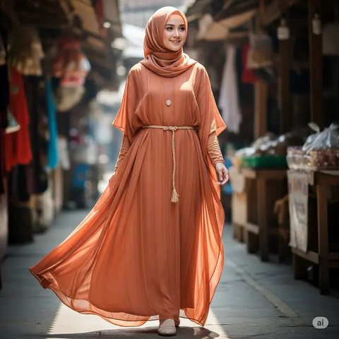 Ilustrasi Baju Kaftan (Sumber: Gemini AI)