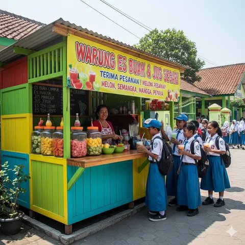 Desain Warung Jajan Anak Sekolah Paling Kreatif. Gemini