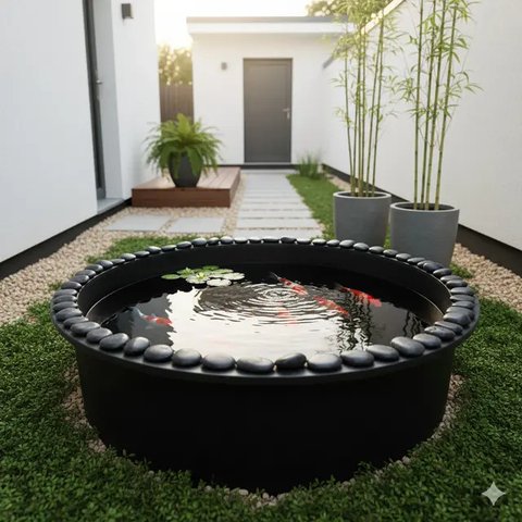 Model Kolam Ikan Mini untuk Taman Sempit (Gemini)