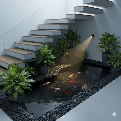 Model Kolam Ikan Mini untuk Taman Sempit (Gemini)