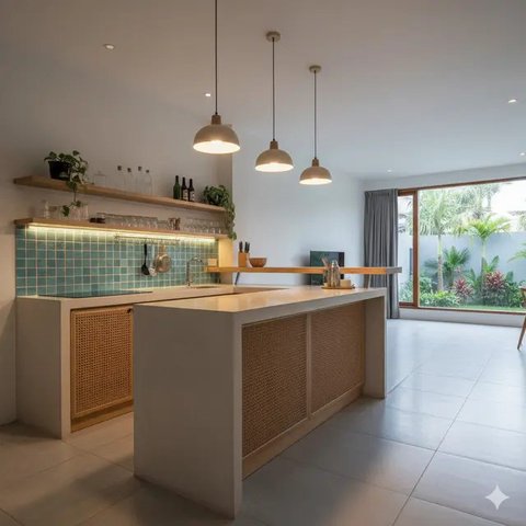 7 Model Dapur Bartender Minimalis, Desain Stylish yang Praktis untuk Rumah Modern 2025 (Foto: Gemini AI)