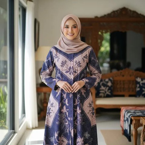 Model Gamis Batik Dobby (Image by Gemini AI)