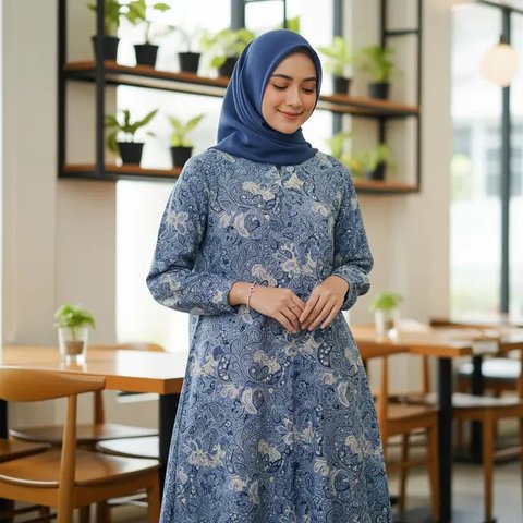 Model Gamis Batik Dobby (Image by Gemini AI)