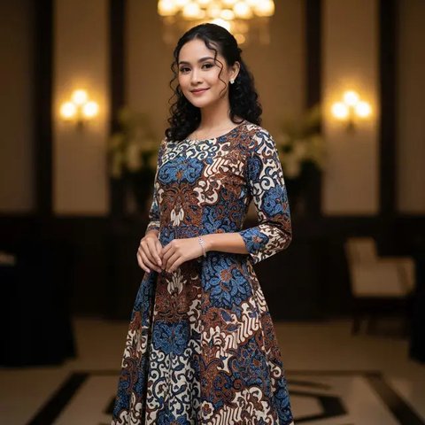 Model Gamis Batik Dobby (Image by Gemini AI)