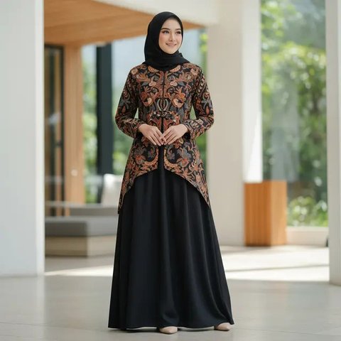 Model Gamis Batik Dobby (Image by Gemini AI)