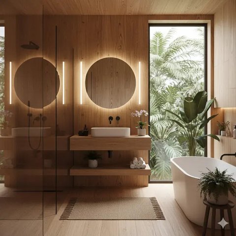 Inspirasi Kamar Mandi Konsep Alam (created by AI)
