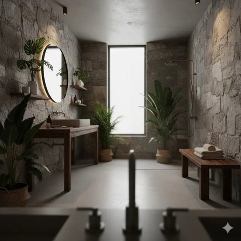 Inspirasi Kamar Mandi Konsep Alam (created by AI)