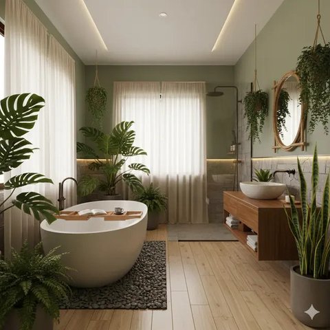 Inspirasi Kamar Mandi Konsep Alam (created by AI)