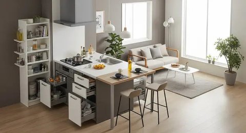 Desain Rumah Hook di Lahan Sempit. (Foto: Gemini AI)
