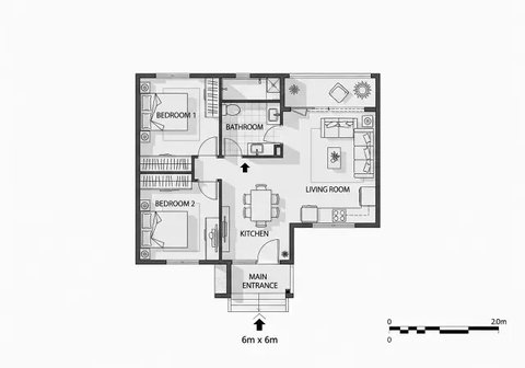 Ide Desain Rumah Tipe 36 di Tanah Kavling Budget Rp 100 Juta (Sumber: gemini.com)