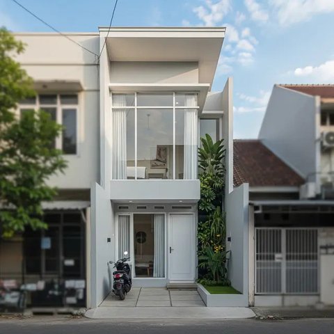 Gambar Rumah Minimalis Atap Datar/Gemini AI