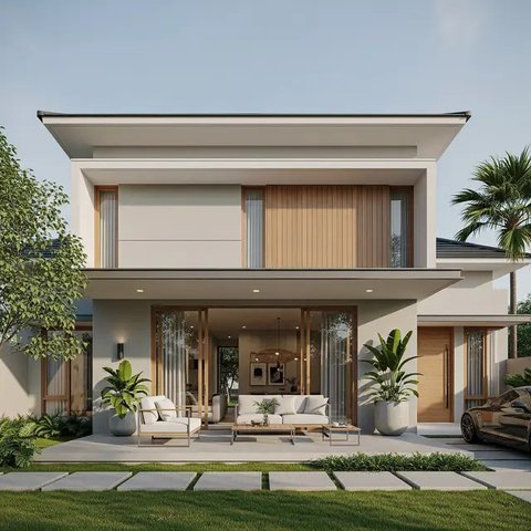 Gambar Rumah Minimalis Atap Datar/Gemini AI