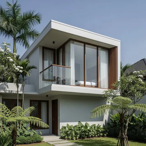 Gambar Rumah Minimalis Atap Datar/Gemini AI