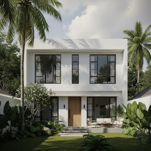Gambar Rumah Minimalis Atap Datar/Gemini AI