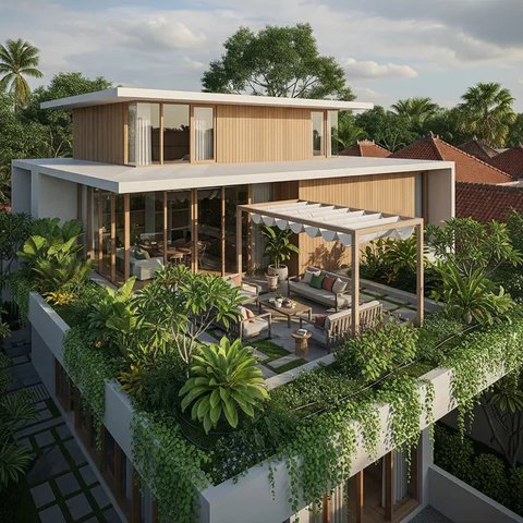 Gambar Rumah Minimalis Atap Datar/Gemini AI