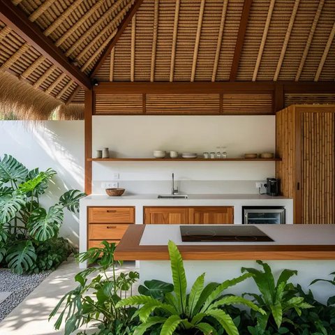 Model Dapur Tropis Minimalis untuk Rumah Kampung/Gemini AI