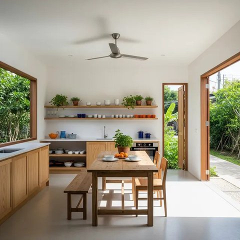 Model Dapur Tropis Minimalis untuk Rumah Kampung/Gemini AI