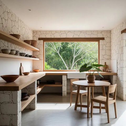 Model Dapur Tropis Minimalis untuk Rumah Kampung/Gemini AI