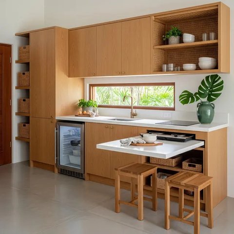 Model Dapur Tropis Minimalis untuk Rumah Kampung/Gemini AI