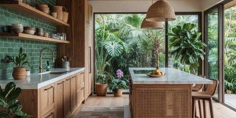 Ilustrasi Dapur Gaya Rustic Modern