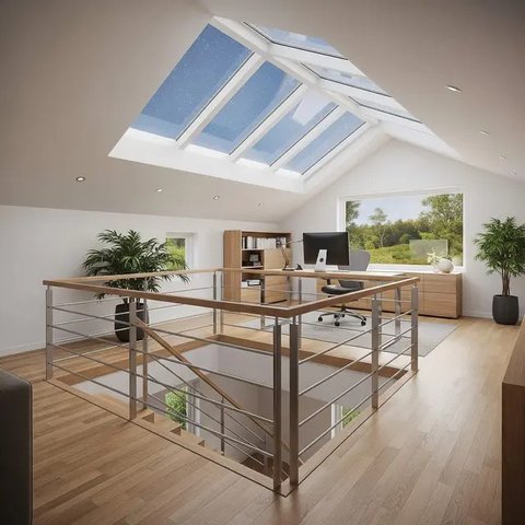 Desain Rumah Mezzanine Modern dengan Workspace Cozy di Atas. Foto: Gemini