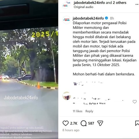 Viral Polisi Militer Potong Jalan saat Pengawalan, Kapuspen TNI Buka Suara