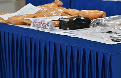 Barang bukti sabu di Mako Kodaeral III, Tanjung Priok, Jakarta, Rabu (15/10/2025).