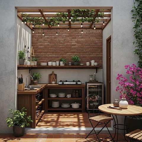 Dapur Terbuka 2x3 Meter Rumah Type 45. (Foto: Gemini AI)