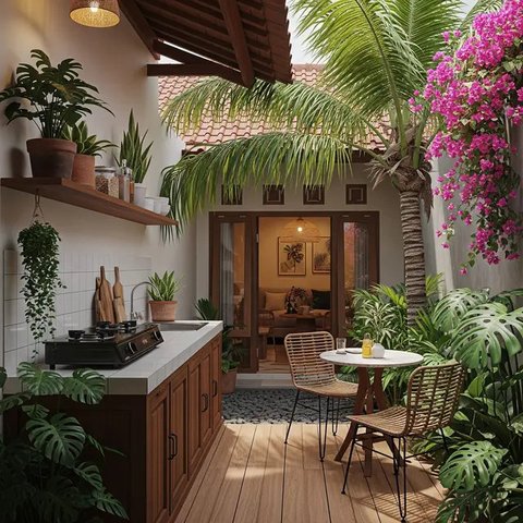 Dapur Terbuka 2x3 Meter Rumah Type 45. (Foto: Gemini AI)