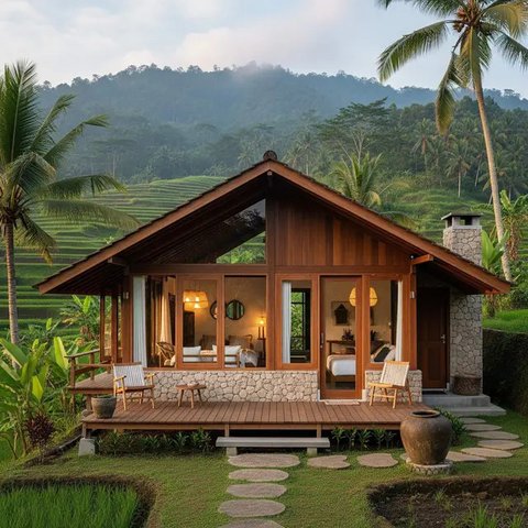 7 Model Rumah Sederhana Tapi Mewah dengan Pagar Bata Ekspos 2025 yang Cocok untuk Tinggal di Desa (Foto: Gemini AI)