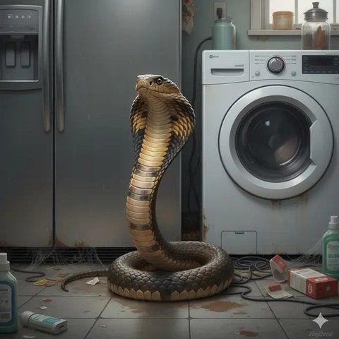 7 Tempat Hangat di Rumah yang Bisa Menarik Ular Kobra Datang, Waspadai Area Ini Sebelum Terlambat (Foto: Gemini AI)