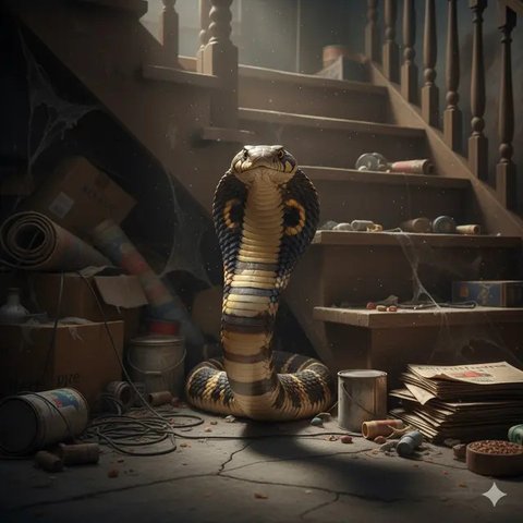 7 Tempat Hangat di Rumah yang Bisa Menarik Ular Kobra Datang, Waspadai Area Ini Sebelum Terlambat (Foto: Gemini AI)