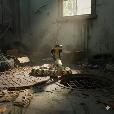 7 Tempat Hangat di Rumah yang Bisa Menarik Ular Kobra Datang, Waspadai Area Ini Sebelum Terlambat (Foto: Gemini AI)
