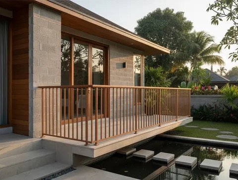 7 Contoh Pagar Balkon Rumah, Inspirasi Desain Aman dan Estetis untuk Hunian Modern (Foto: Gemini AI)