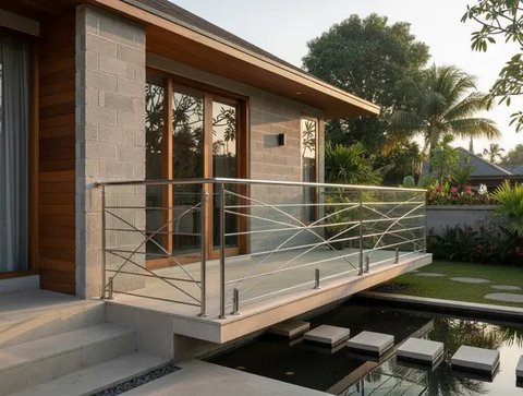 7 Contoh Pagar Balkon Rumah, Inspirasi Desain Aman dan Estetis untuk Hunian Modern (Foto: Gemini AI)