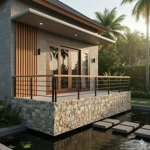 7 Contoh Pagar Balkon Rumah, Inspirasi Desain Aman dan Estetis untuk Hunian Modern (Foto: Gemini AI)