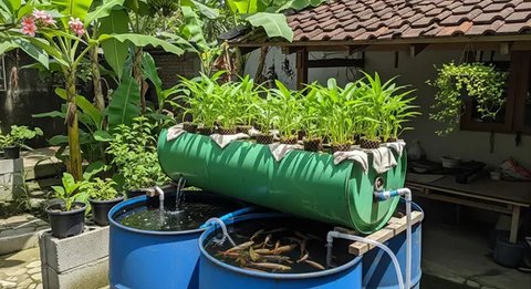 Model Kolam Ikan dari Drum Bekas